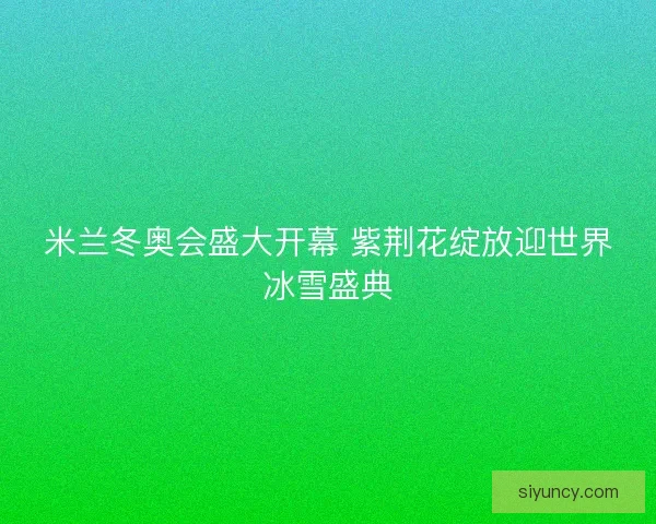米兰冬奥会盛大开幕 紫荆花绽放迎世界冰雪盛典